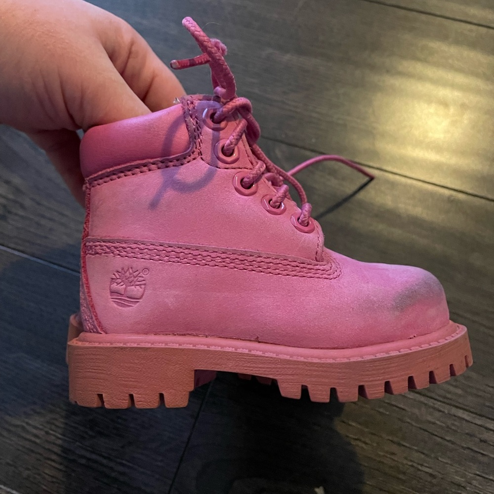 Toddler pink Timberland boots